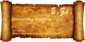 Bereczky Zsófia névjegykártya